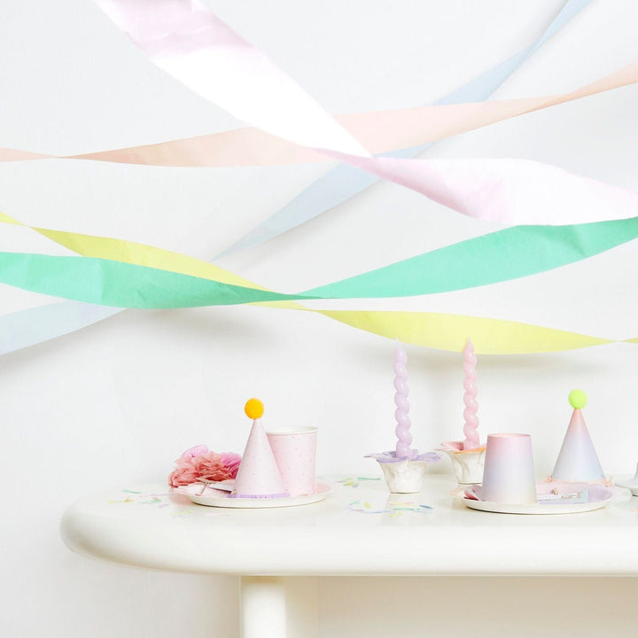 Crepe Paper Streamer Set - Pastels - Pastel Birthday Party streamers Crepe Paper Streamer Set - Pastel Mix