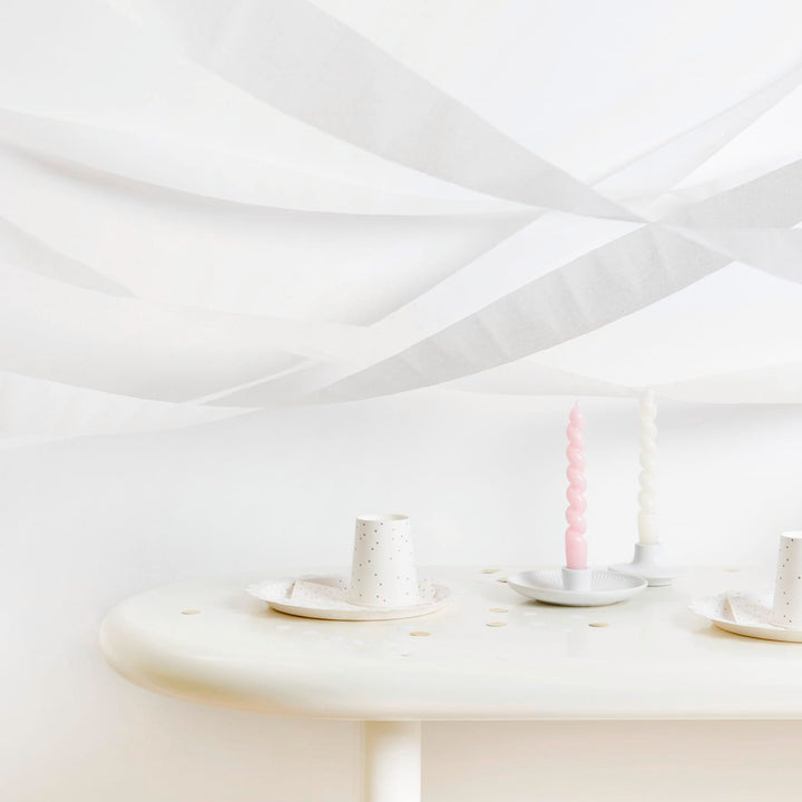 Crepe Paper Streamer Set - White streamers Crepe Paper Streamer Set - White