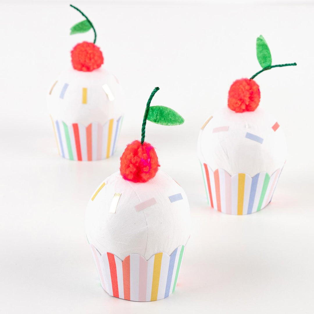 Cupcake Surprise Balls x 3 | Meri Meri Birthday Party Party Accessories Cupcake Surprise Balls x 3