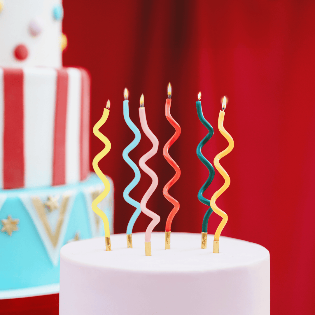 Curly Birthday Cake Candles x 12 - Rainbow Birthday Cake Candles Birthday Candles Curly Birthday Cake Candles x 12