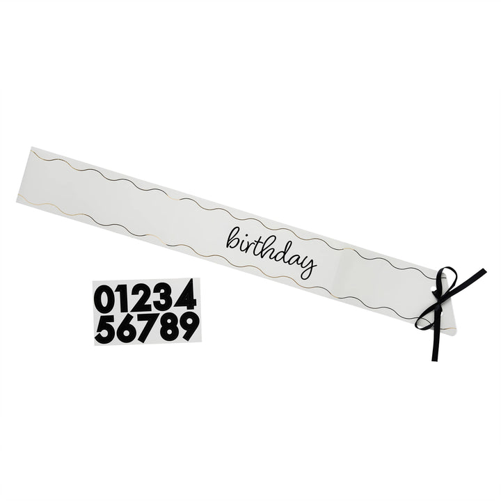 Customisable Black Bow Birthday Sash Sashes Customisable Black Bow Birthday Sash