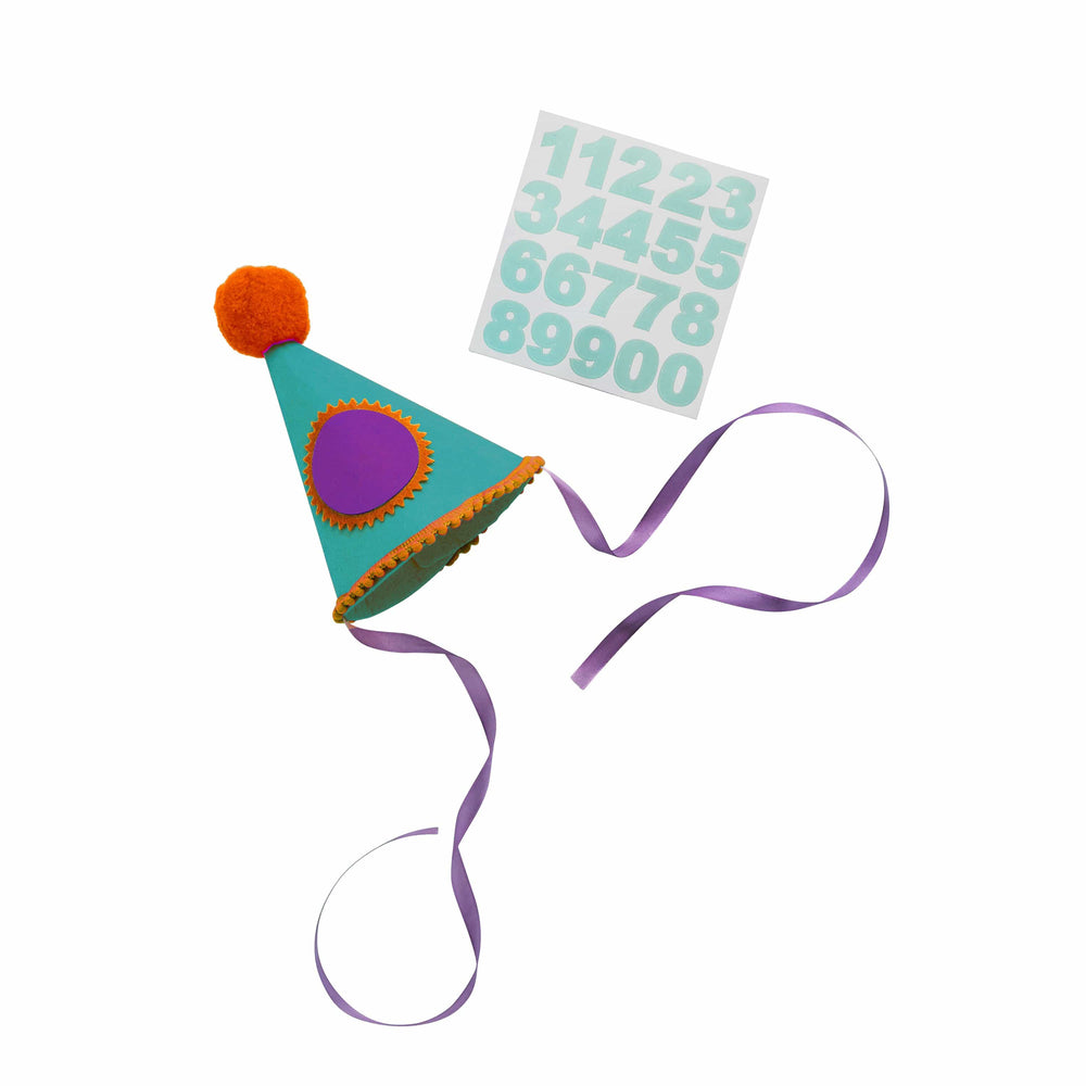 Customisable Felt Party Hat with Numbers - Birthday Party Hats Party Hats Colourful Customisable Felt Party Hat
