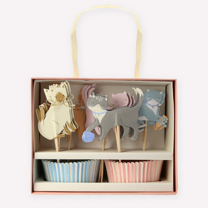 Cute Kittens Cupcake Kit x 24 | Meri Meri Cat Party Cake Decorating Supplies Cute Kittens Cupcake Kit x 24 Toppers