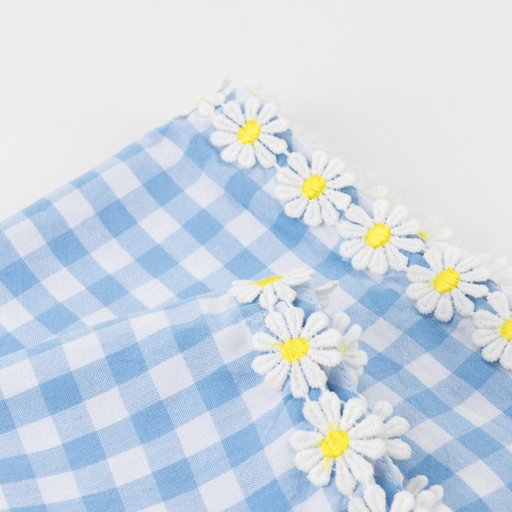 Daisy Edge Gingham Fabric Party Napkins x 4 party napkins Daisy Edge Gingham Fabric Party Napkins x 4