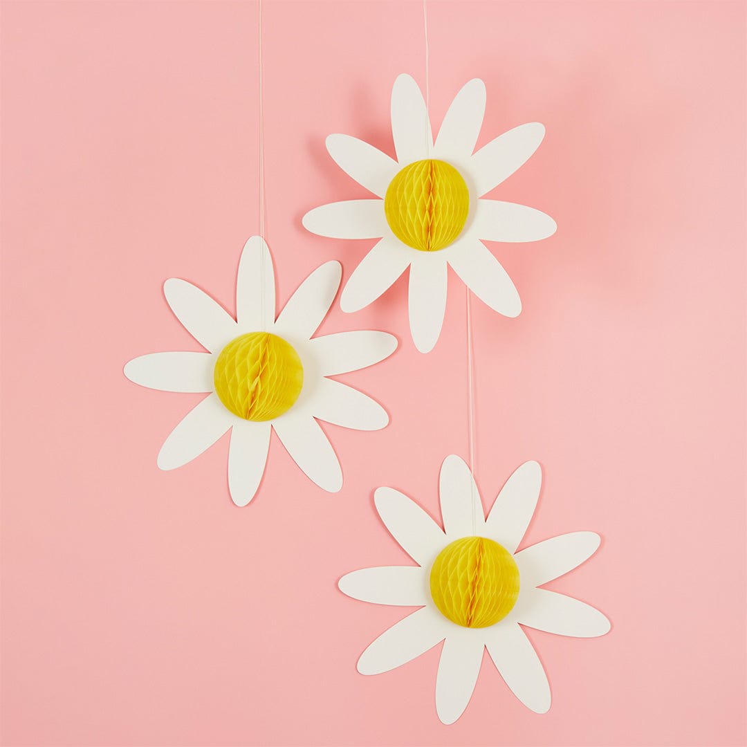 Hanging Decoration Daisy Hanging Honeycomb Decorations x 3