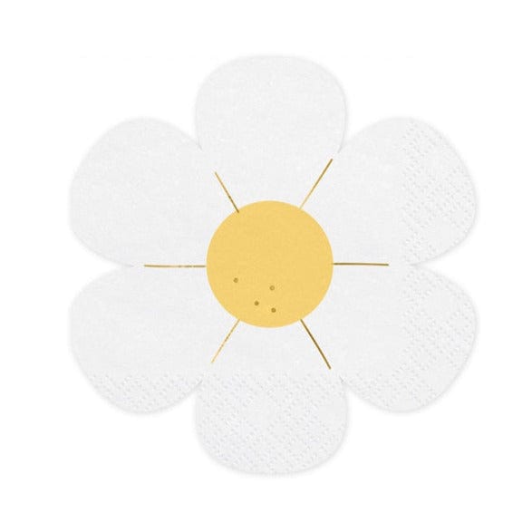Daisy Shaped Napkins - Easter Party Supplies UK party napkins Daisy Paper Napkins (12 pack)
