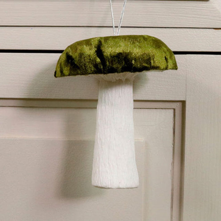 Dark Green Velvet Hanging Mushroom (12cm) ornament Dark Green Velvet Hanging Mushroom (12cm)