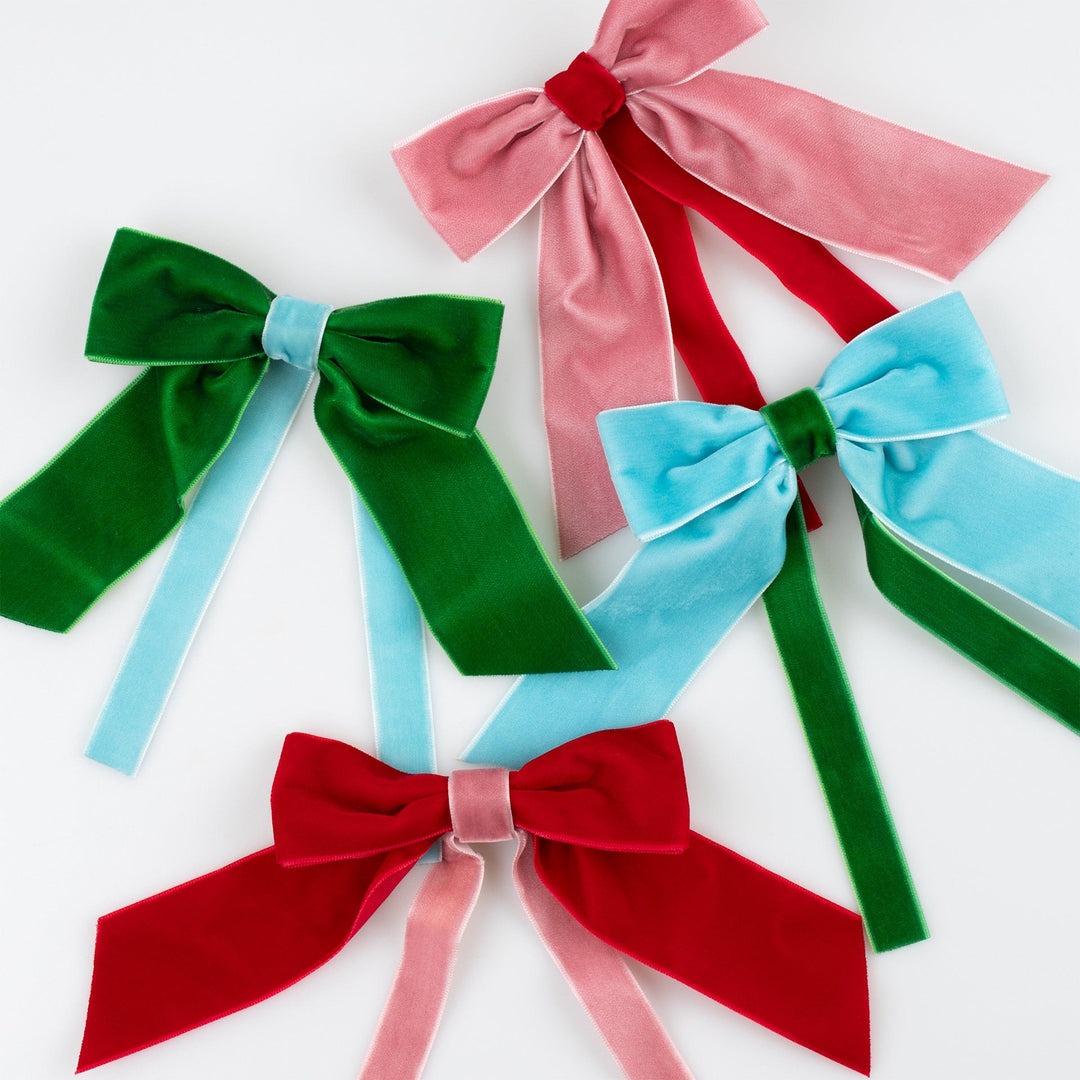 Decorative Velvet Christmas Bows x 4 | Meri Meri Christmas Bows Party Decorations Decorative Velvet Christmas Bows x 4