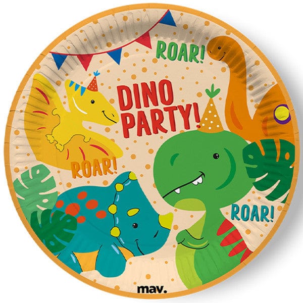 Dino Party Plates x 8 Disposable Plates Dino Party Plates x 8