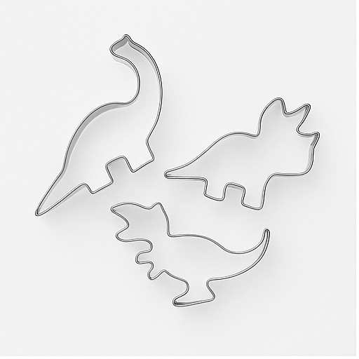 Dinosaur Cookie Cutters - Pack of 3 cookie cutter Dinosaur Cookie Cutters - Pack of 3