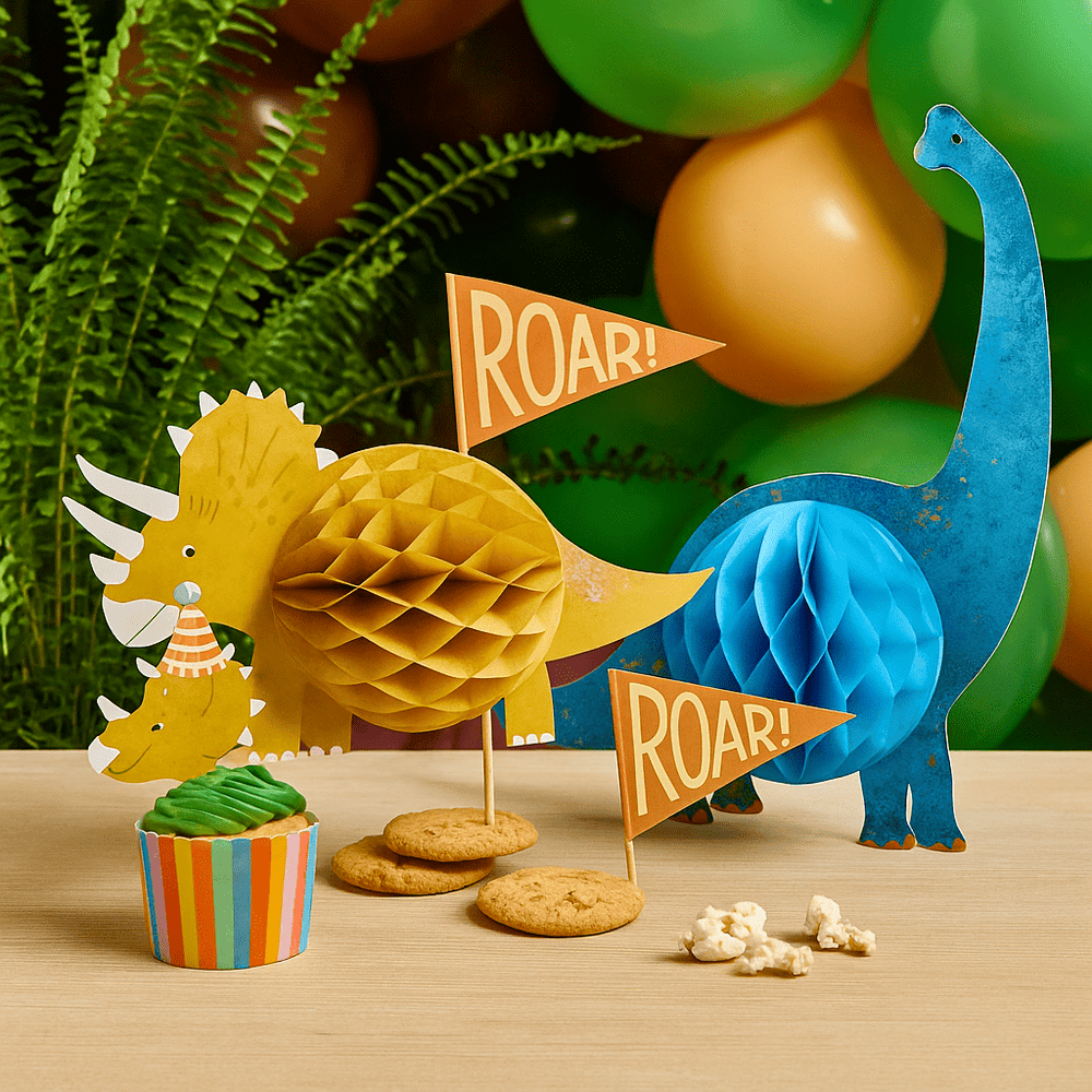 Dinosaur Honeycomb Decorations - Pack of 2 Bunting Dinosaur Honeycomb Decorations - Pack of 2