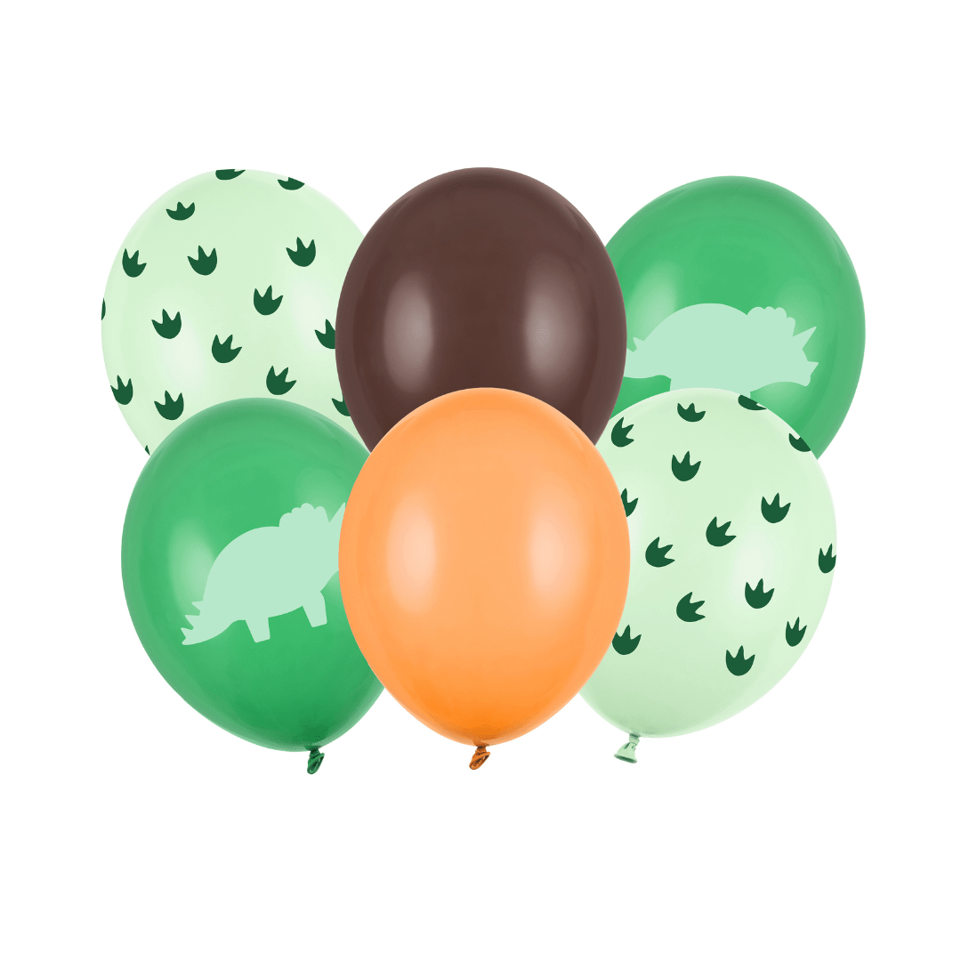 Dinosaur Latex Balloons x 6 - Dinosaur Party Balloons Foil Balloon Dinosaur Latex Balloons x 6