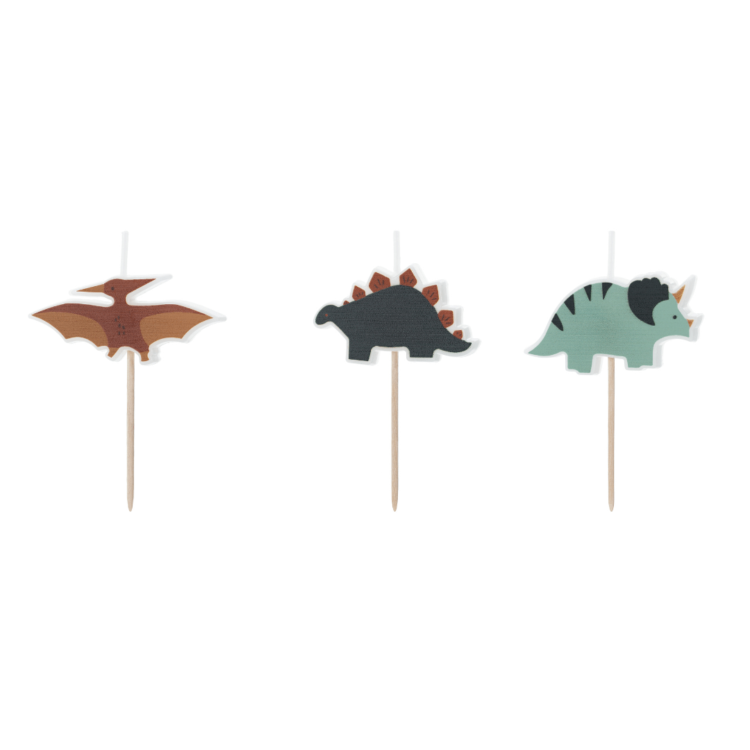 Dinosaur Party Candles (pack of 3) - Dinosaur Birthday Party Supplies UK Birthday Candles Dinosaur Party Candles (pack of 3)