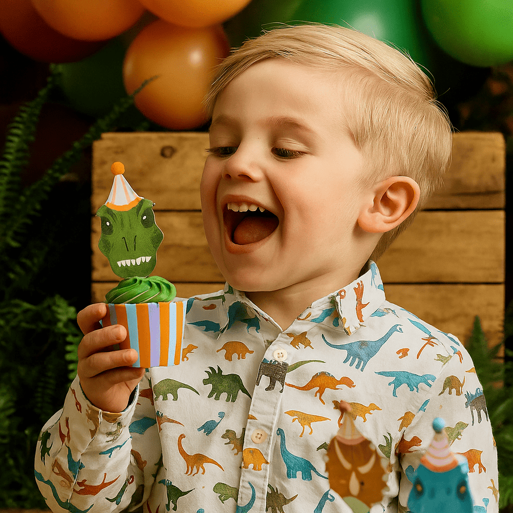 Dinosaur Party Food Picks & Cups Set - Pack of 12 Cake Topper Dinosaur Food Picks & Cups Set - Pack of 12