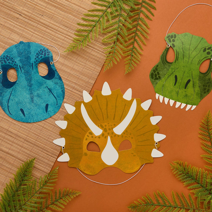 Dinosaur Party Masks - Pack of 6 Party Hats Dinosaur Party Masks - Pack of 6
