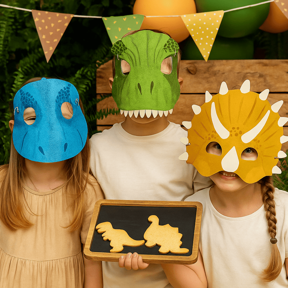 Dinosaur Party Masks - Pack of 6 Party Hats Dinosaur Party Masks - Pack of 6