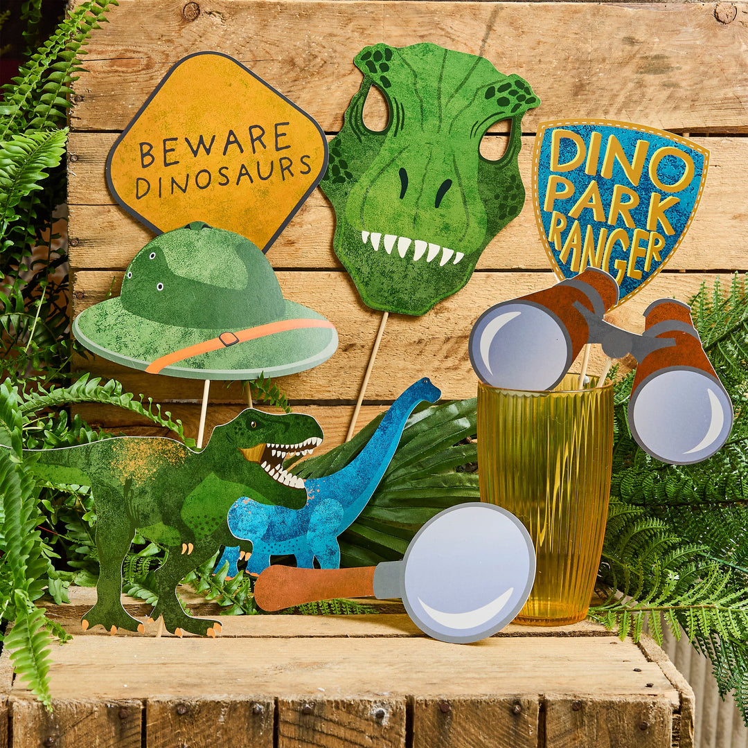 Dinosaur Party Photo Props - Pack of 10 prop Dinosaur Party Photo Props - Pack of 10
