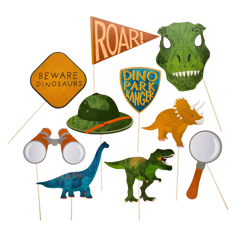 Dinosaur Party Photo Props - Pack of 10 prop Dinosaur Party Photo Props - Pack of 10
