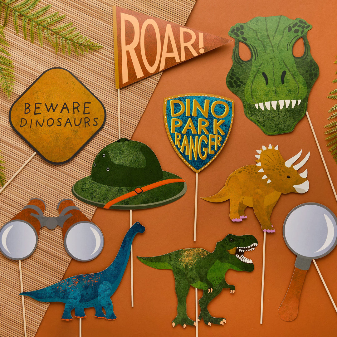 Dinosaur Party Photo Props - Pack of 10 prop Dinosaur Party Photo Props - Pack of 10
