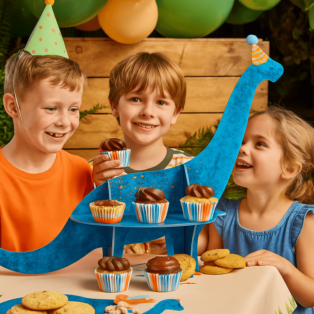 Dinosaur Party Treat Stand cake stand Dinosaur Party Treat Stand