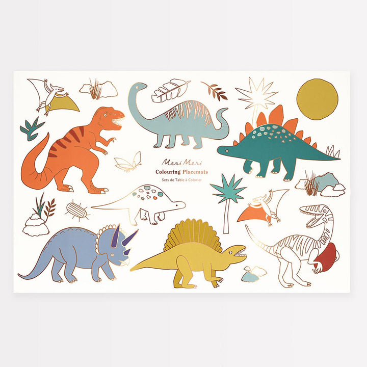 Dinosaurs Coloring Placemats x 8 | Party Activities UK Party Accessories Dinosaurs Coloring Placemats x 8