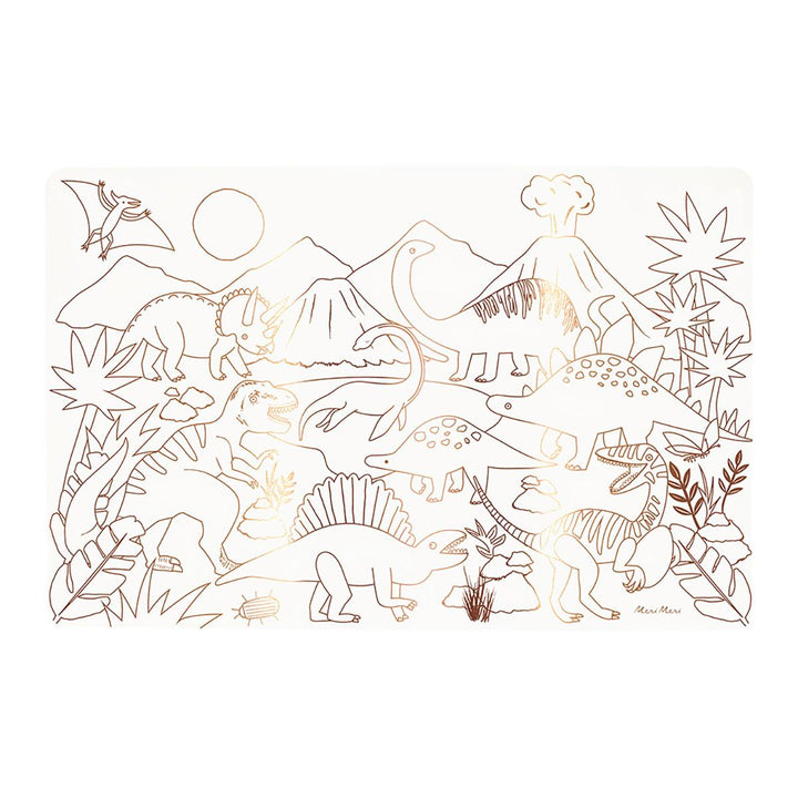 Dinosaurs Coloring Placemats x 8 | Party Activities UK Party Accessories Dinosaurs Coloring Placemats x 8