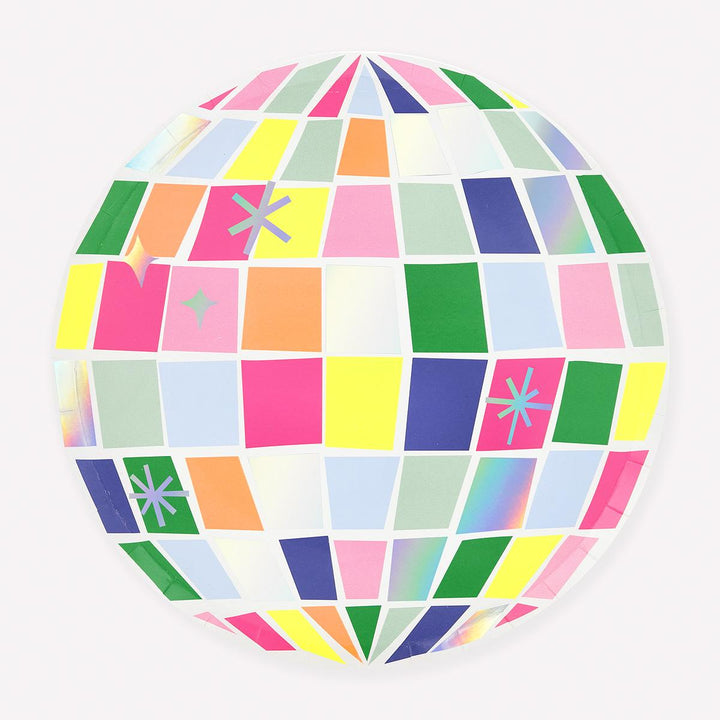 Disco Ball Large Party Plates x 8 | Meri Meri Disco Party party plates Disco Ball Large Party Plates x 8