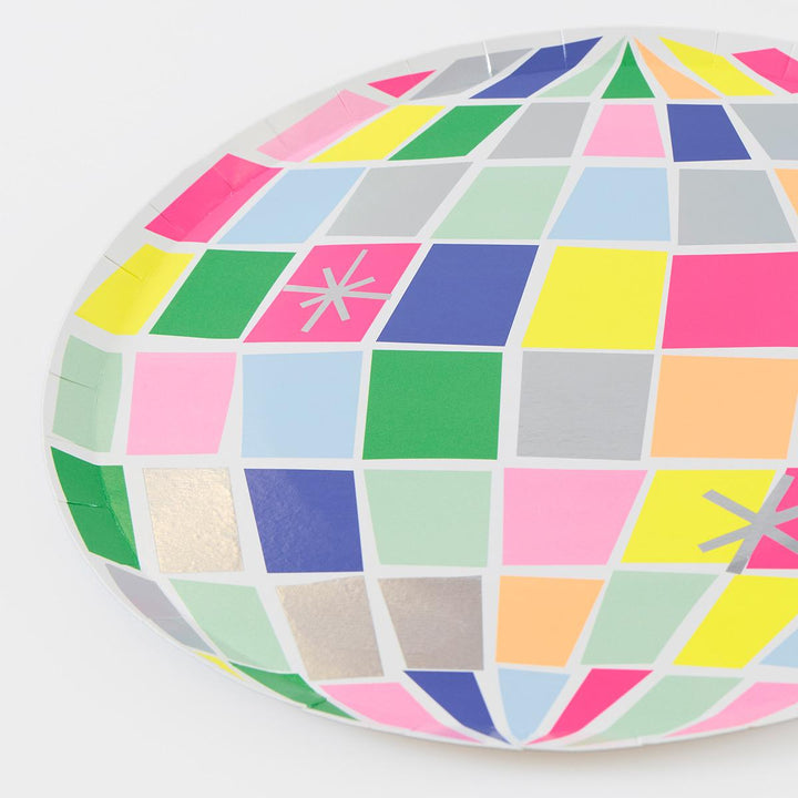 Disco Ball Large Party Plates x 8 | Meri Meri Disco Party party plates Disco Ball Large Party Plates x 8