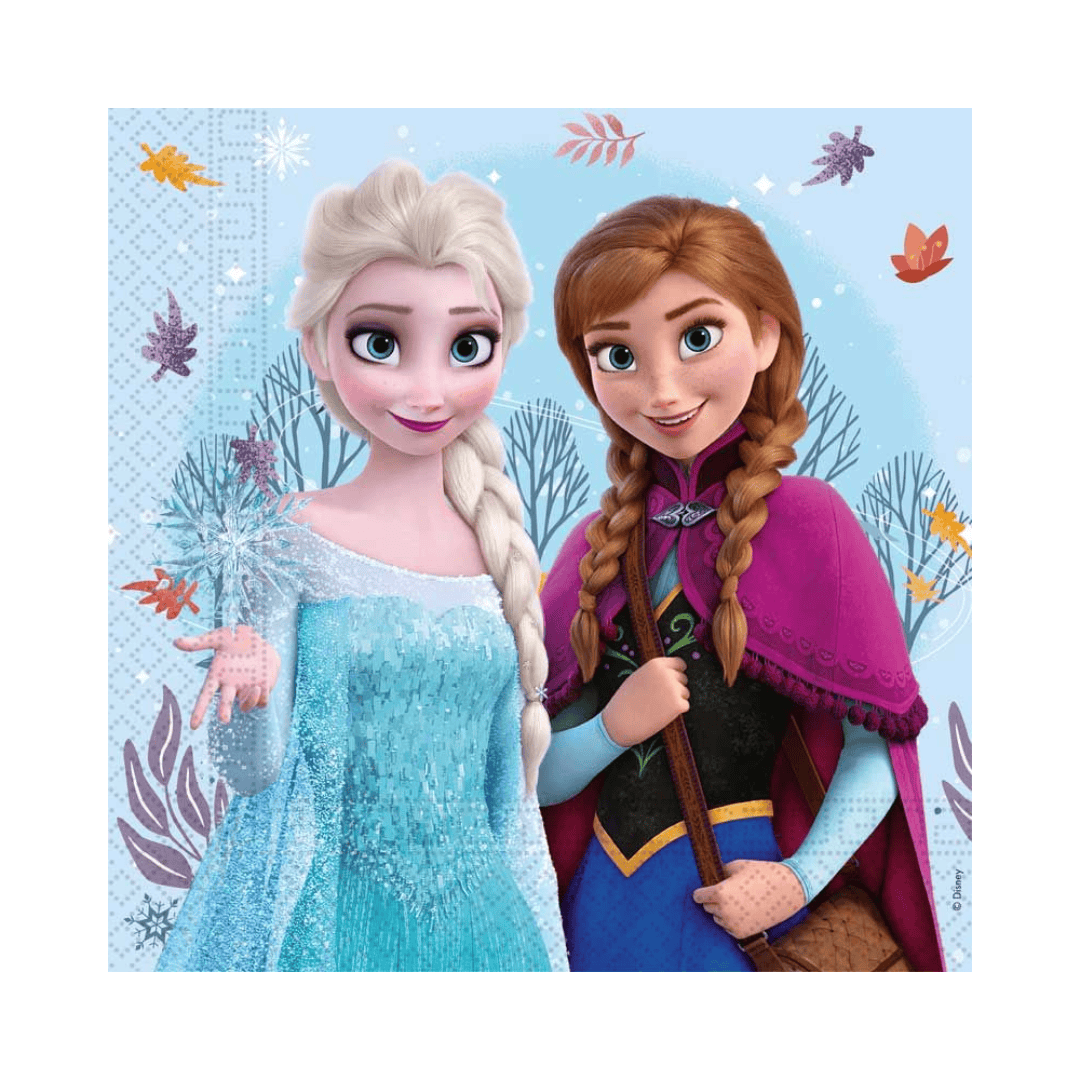 Disney Frozen 2 Party Paper Napkins x 20 - Frozen Party Supplies Paper Napkins Disney Frozen 2 Elsa Party Paper Napkins x 20