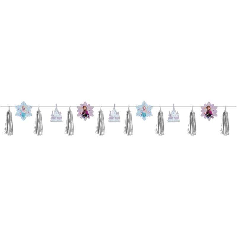 Disney Frozen Garland with Metallic Tassels - Elsa & Anna Bunting Disney Frozen Paper Garland with Metallic Tassels