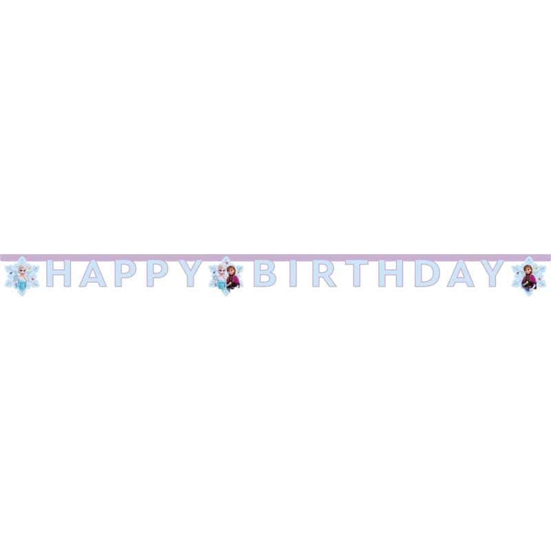 Disney Frozen Happy Birthday Banner - Elsa & Anna Bunting Disney Frozen Happy Birthday Banner (Idyllic Wonder)