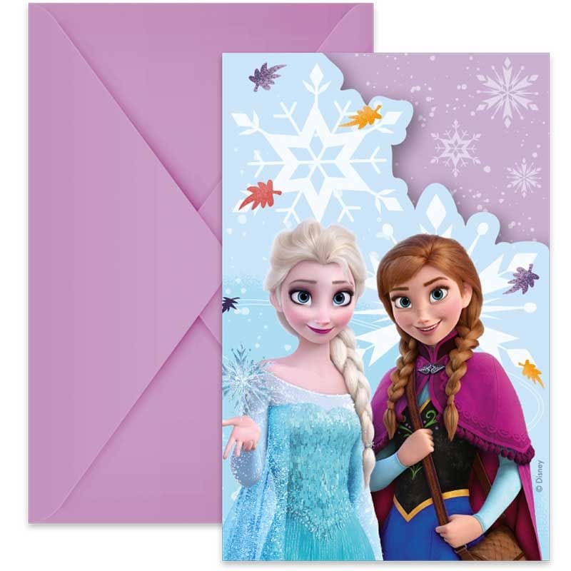 Disney Frozen Party Invitations x 6 - Elsa & Anna Invites Invitations Disney Frozen Party Invitations & Envelopes x 6