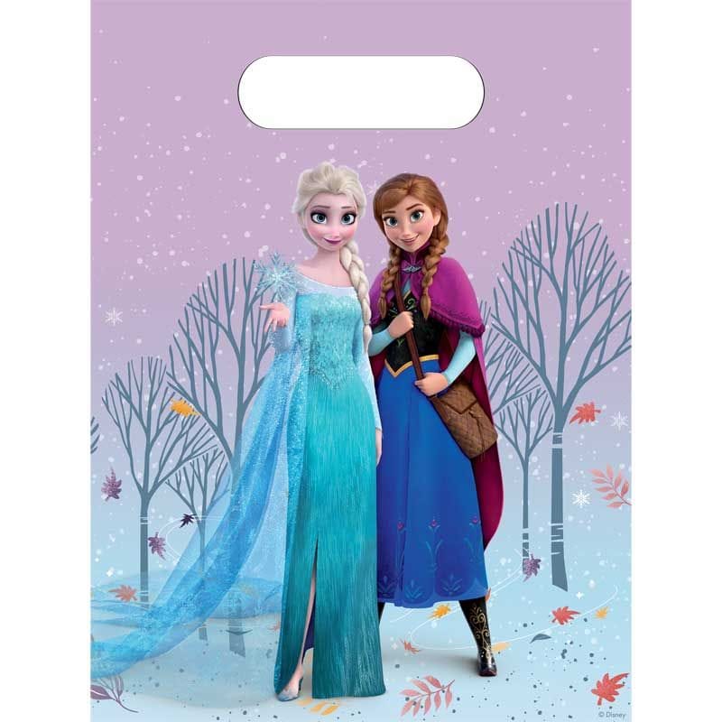 Disney Frozen Plastic Party Bags x 6 - Elsa & Anna Party Bags Disney Frozen Plastic Party Bags x 6 (Idyllic Wonder)