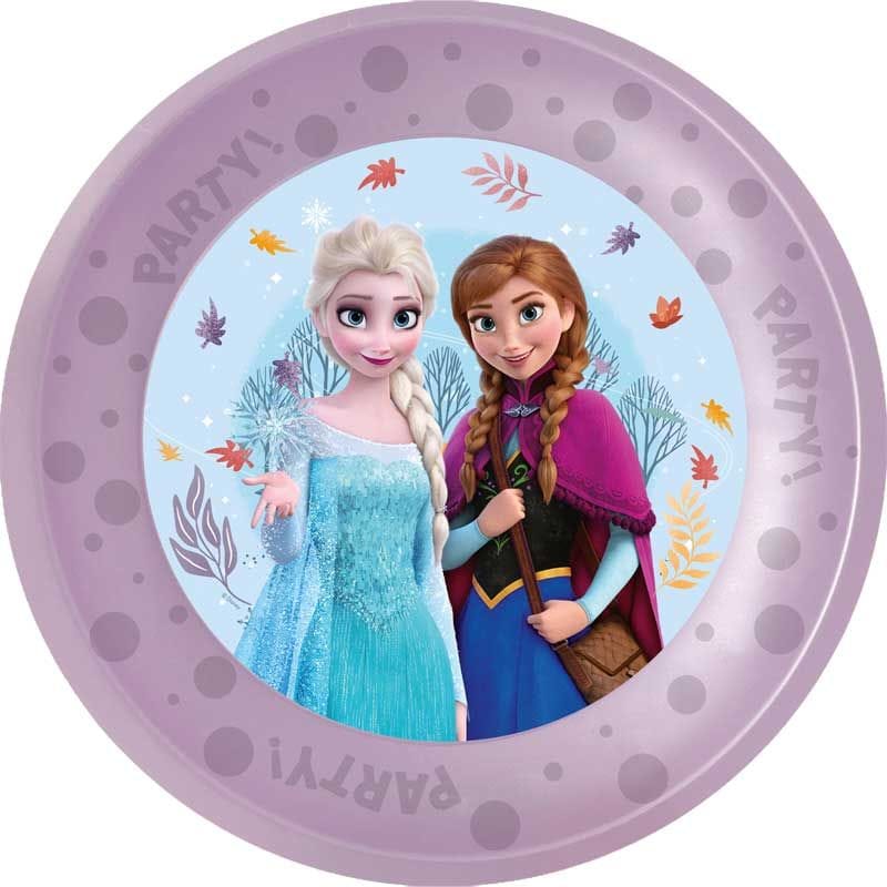 Disney Frozen Reusable Party Plates x 4 - Elsa &amp; Anna 21cm party plates Disney Frozen Reusable Party Plates x 4 (Idyllic Wonder)