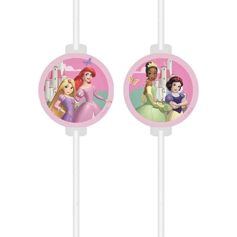 Disney Princess Paper Straws x 4 | Princess Party Supplies Drinking Straws & Stirrers Disney Princess Paper Party Straws x 4