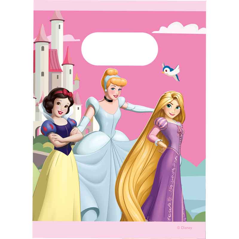 Disney Princess Party Bags x 4 | Princess Party Supplies Party Bags Disney Princess Paper Party Bags x 4
