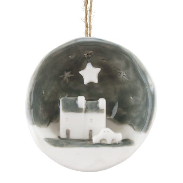 Distance Means Half Porcelain Bauble | East of India Bauble East of India Half Porcelain Bauble - Distance Means