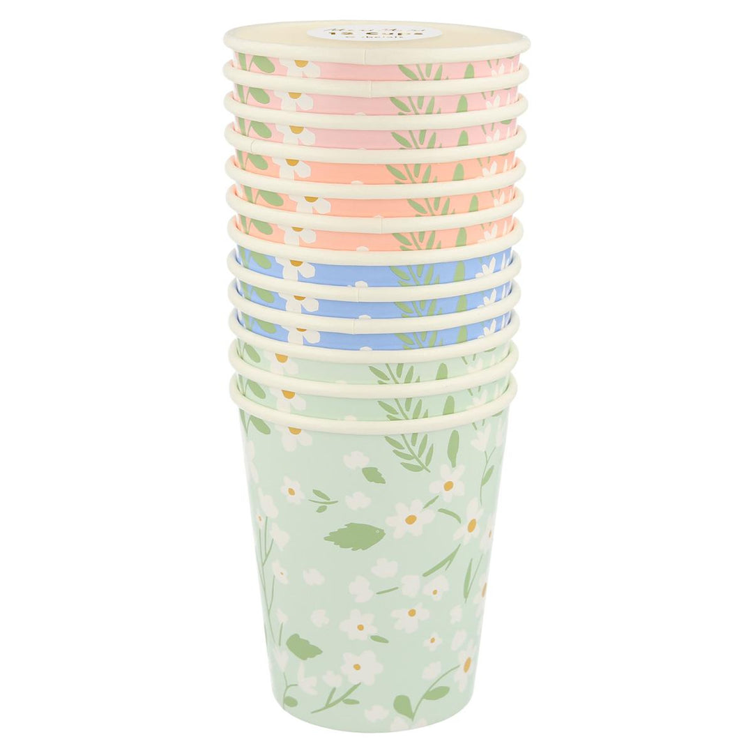Ditsy Floral Party Cups x 12 | Meri Meri party cups Ditsy Floral Party Cups x 12