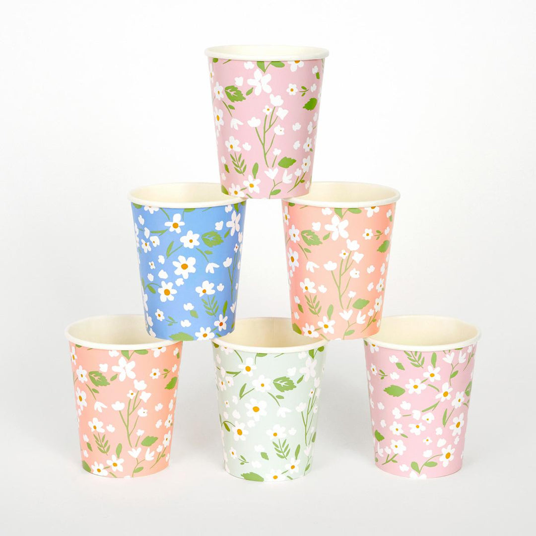 Ditsy Floral Party Cups x 12 | Meri Meri party cups Ditsy Floral Party Cups x 12