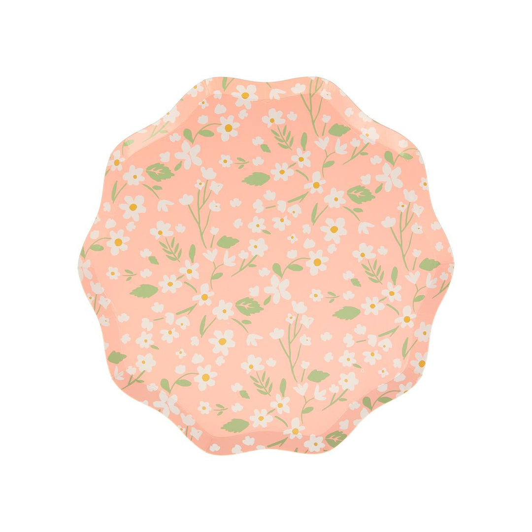 Ditsy Floral Side Party Plates x 12 | Meri Meri party plates Ditsy Floral Side Party Plates x 12