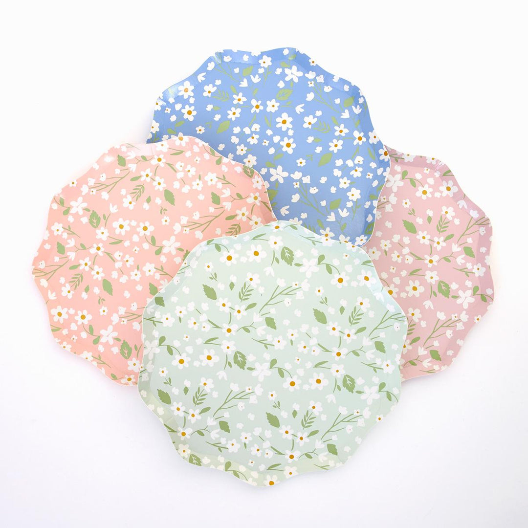 Ditsy Floral Side Party Plates x 12 | Meri Meri party plates Ditsy Floral Side Party Plates x 12