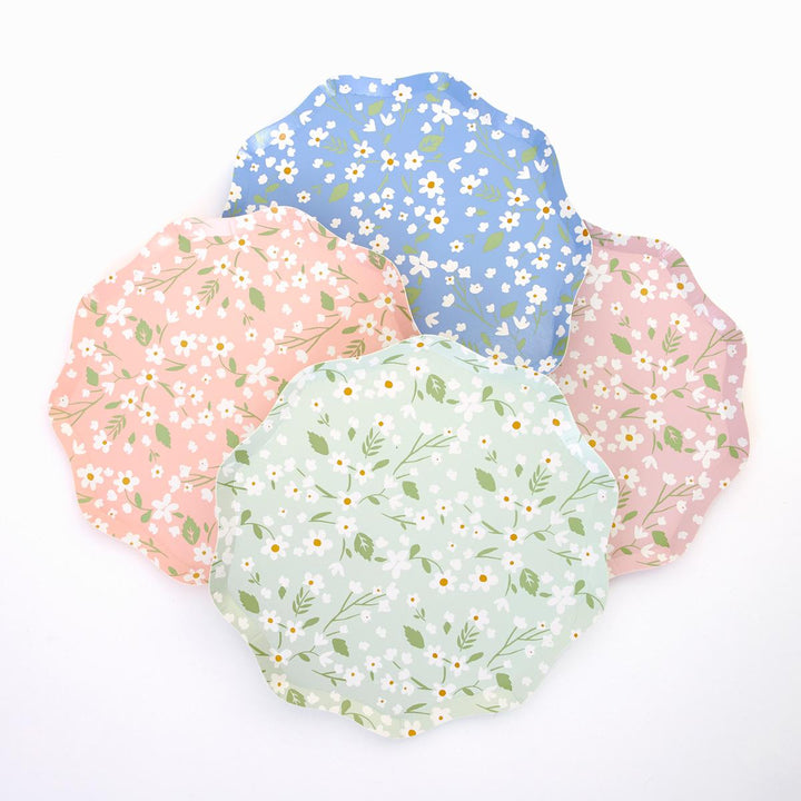 Ditsy Floral Side Party Plates x 12 | Meri Meri party plates Ditsy Floral Side Party Plates x 12