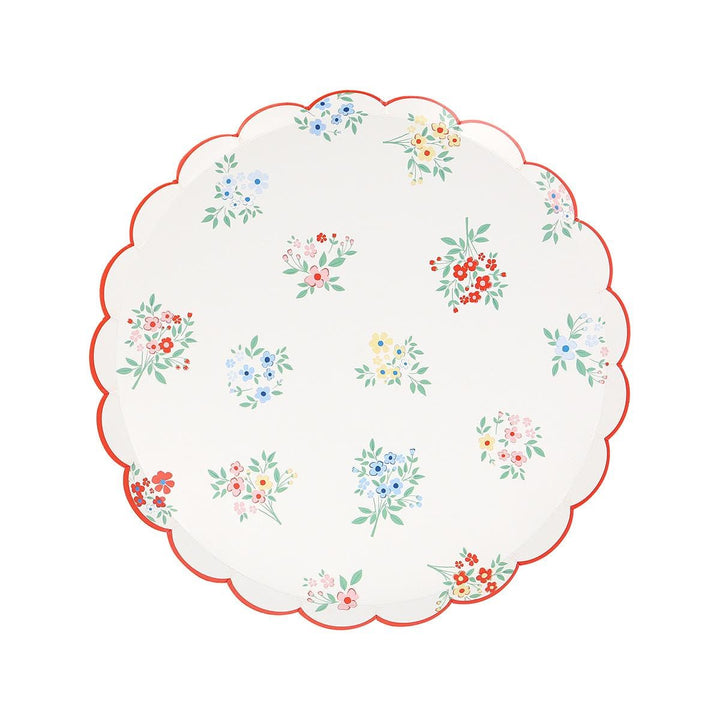 Ditsy Posy Scalloped Side Party Plates x 8 | Meri Meri party plates Ditsy Posy Scalloped Side Party Plates x 8