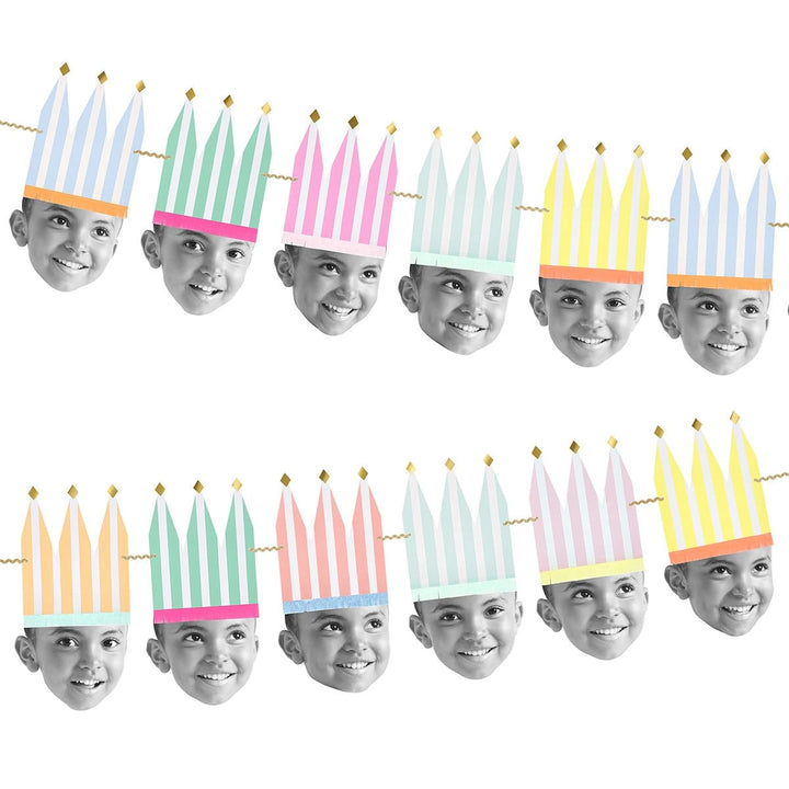 DIY Photo Party Crown Garland - Birthday Photo Banner - Meri Meri Banners DIY Photo Party Crown Garland
