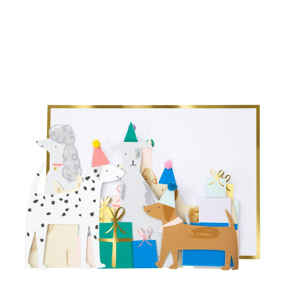 Dog Party Birthday Card | Meri Meri Greetings Card Dog Party Birthday Card