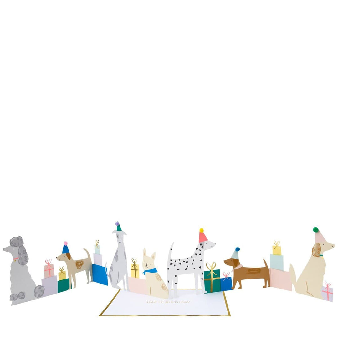 Dog Party Birthday Card | Meri Meri Greetings Card Dog Party Birthday Card