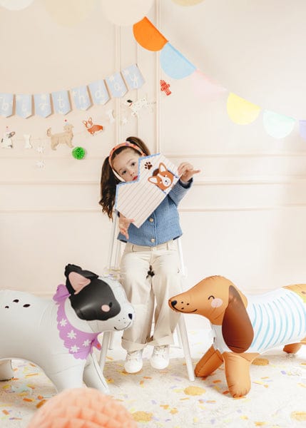 Dog Party Bulldog Standing Foil Balloon - Puppy Party Supplies Foil Balloon Dog Party Bulldog Standing Foil Balloon