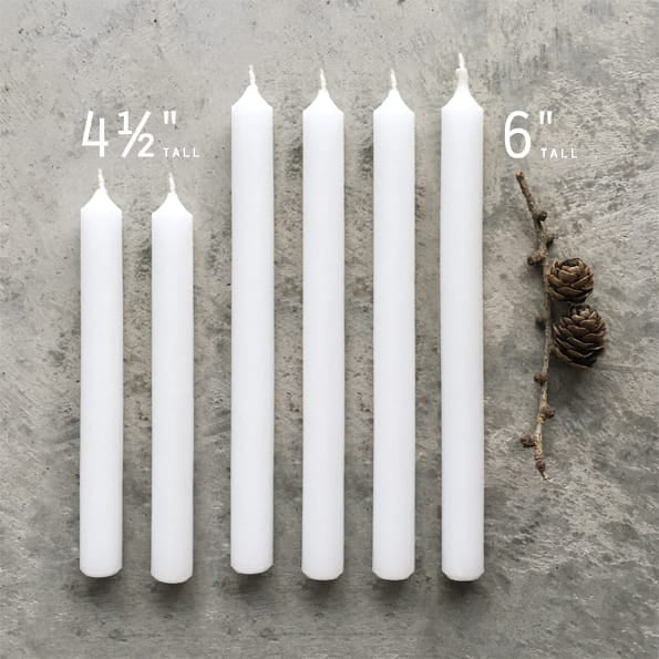 East of India 6 Inch White Candles, Box of 60 Candles East of India 6 Inch White Candles - Box of 60