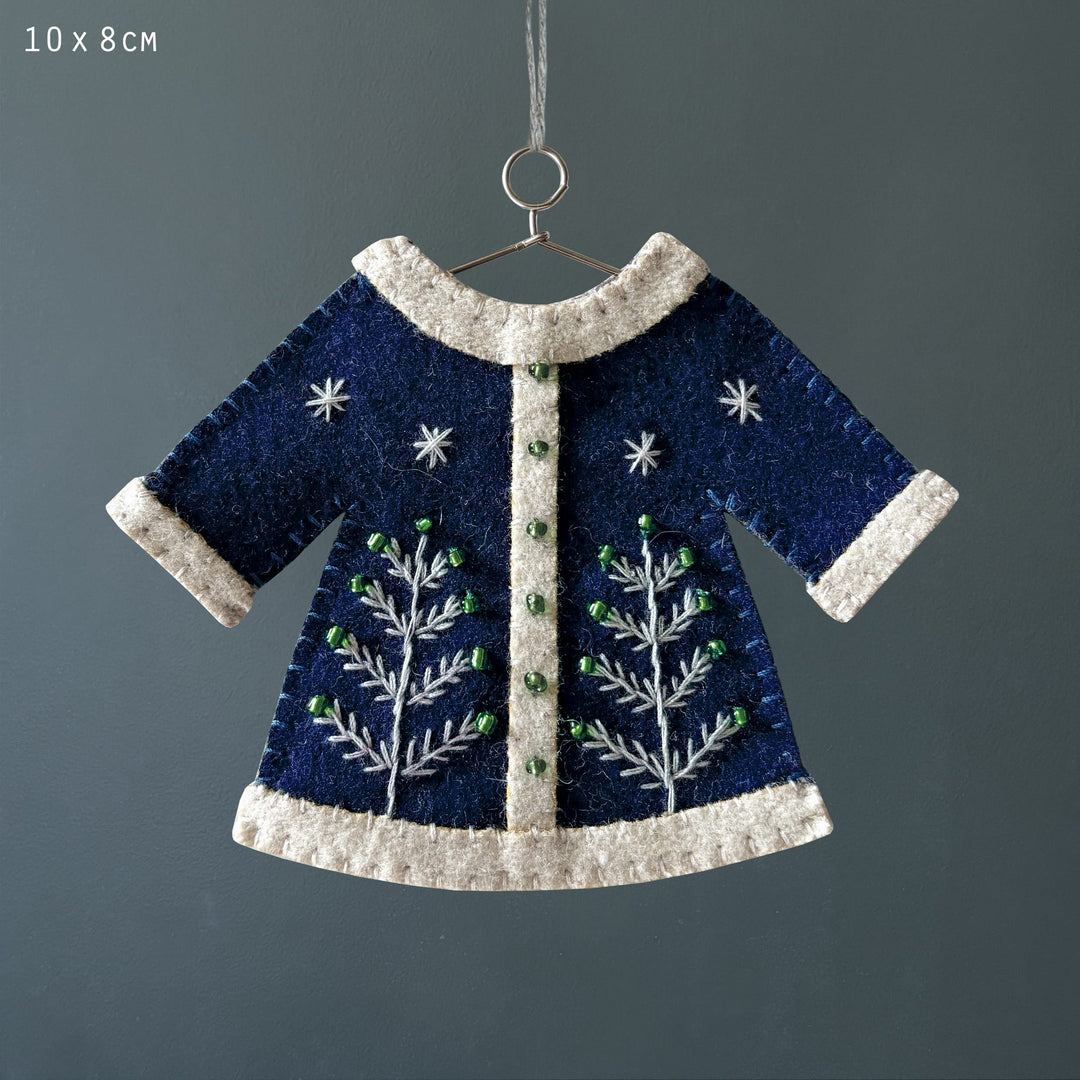 East of India Blue Embroidered Jacket Hanging Decoration Hanging Decoration East of India Embroidered Jacket Hanging Decoration - Blue