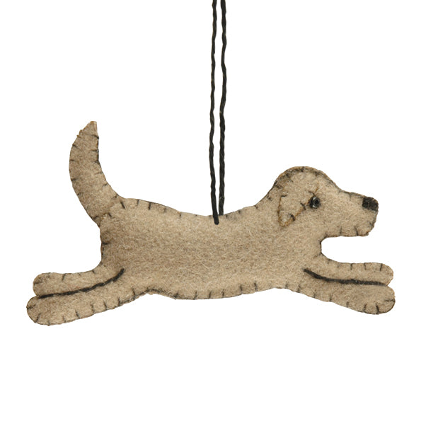 East of India Brown Felt Running Dog Hanging Decoration Hanging Decoration East of India Felt Running Dog Hanging Decoration - Brown